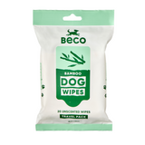 Beco Bamboo Dog Grooming Travel Wipes Unscented