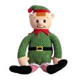 Fabdog Christmas Floppy Elf Plush Dog Toy