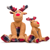 Fabdog Christmas Floppy Reindeer Plush Dog Toy