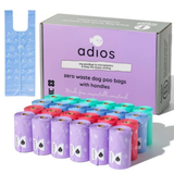 Adios Compostable Poo Bags on a Roll with Handles - 360 Bags