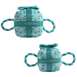 Ancol Its My Birthday Present Blue - Squeaky, Plush Birthday Toy for Dogs