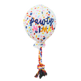 Ancol Pawty Balloon – Plush dog toy with a rope handle and squeaker, perfect for gentle play, cuddles, and interactive fun
