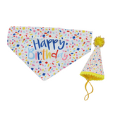 Ancol Pawty Sprinkle Hat & Bandana Set – Colourful Party Accessories for Dogs