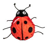 Fabdog Faball Ladybug Dog Toy featuring a spiky TPR ball core with a soft fabric ladybug design, ideal for fetch and chew play.