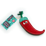 Green & Wilds Chad The Red Hot Chilli Pepper Eco Dog Toy - Sustainable Jute & Suede Toy for Dogs