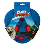 Chuckit! Fetchflight dog toy packaging with blue and red design on a white background