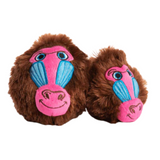 Fabdog Faball Baboon Dog Toy with a spiky TPR ball core and soft polyester outer shell for fetch and chew play.