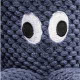 Fabdog Floppy Octopus Plush Dog Toy with soft pineapple plush, floppy limbs, and nine squeakers, available in small and large sizes.