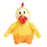 Fabdog Fluffy Chicken Plush Dog Toy - Soft, Squeaky Cuddle Buddy