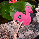 Green & Wilds Floyd The Flamingo Eco Dog Toy - Sustainable Jute & Suede Toy for Dogs
