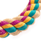 Eco-friendly jute rope dog toy with three knots – durable and natural chew toy