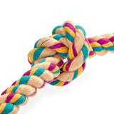 Eco-friendly jute rope dog toy with three knots – durable and natural chew toy