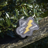 Green & Wilds Don’t Steal My Thunder Eco Dog Toy – Natural jute and suede dog toy for safe, long-lasting play.