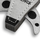 Rocket-shaped eco-friendly dog toy made from natural jute and suede. Perfect for chewing, tugging, and sustainable dog playtime.