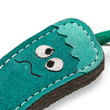 Eco-friendly jalapeno-shaped dog toy made from natural jute, soft suede, and plaited jute rope. Perfect for chewing and tugging.