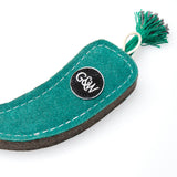 Eco-friendly jalapeno-shaped dog toy made from natural jute, soft suede, and plaited jute rope. Perfect for chewing and tugging.