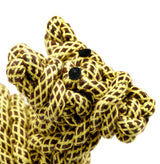 Eco-friendly dog toy shaped like a llama, made from knotted jute rope over a recycled bottle. Durable, safe, and perfect for chewing or playing.