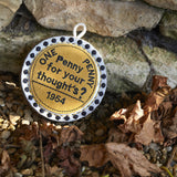 Eco-friendly Penny For Your Thoughts dog toy made from sustainable jute and soft suede, safe for dogs to chew and play with.