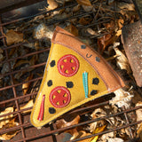 Eco-friendly Pepe Le Pizza dog toy made from sustainable jute and soft suede, perfect for chewing and play.