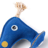 Smorg From The Green Planet eco-friendly dog toy made from suede and natural jute fibre, perfect for safe, sustainable play.