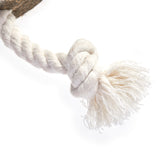 Spud Nik eco-friendly dog toy made from natural jute and soft suede, featuring long jute legs for interactive play.