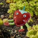 Green & Wilds Steve The Strawberry Eco Dog & Cat Toy made from natural jute and suede – safe, durable, and eco-friendly.