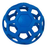 JW Pet Hol-ee Roller dog toy with patented honeycomb rubber design for interactive play, available in multiple sizes and colours.