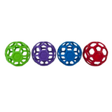 JW Pet Hol-ee Roller dog toy with patented honeycomb rubber design for interactive play, available in multiple sizes and colours.