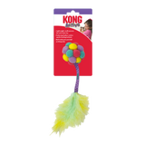 KONG Cat Active Bubble Ball (Assorted Colours) - Catnip Infused Pompom & Feather Toy for Cats