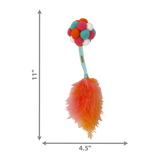 KONG Cat Active Bubble Ball (Assorted Colours) - Catnip Infused Pompom & Feather Toy for Cats