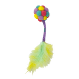 KONG Cat Active Bubble Ball (Assorted Colours) - Catnip Infused Pompom & Feather Toy for Cats