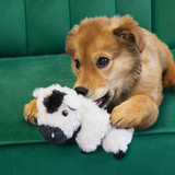 KONG Comfort Tykes Cow - Removable Grunter Plush Toy for Dogs