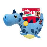 KONG Dynos Roars Blue - Squeaky Fun Plush Toy for Dogs