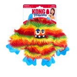 KONG Frizzle Zazzle Dog Toy – Long shaggy plush with a flat body, squeaker, and crinkle sounds for interactive play and snuggles.