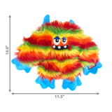 KONG Frizzle Zazzle Dog Toy – Long shaggy plush with a flat body, squeaker, and crinkle sounds for interactive play and snuggles.