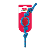 KONG Jaxx Brights Ball with Rope (Assorted Colours) – Durable Tug & Chew for Dogs