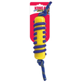 KONG Jaxx Brights Stick with Rope (Assorted Colours) – Durable Tug & Fetch for Dogs