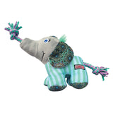 KONG Knots Carnival Elephant – Tough Plush Dog Toy with Rope & Squeaker