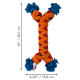 KONG Rope Rally Bone - Durable Rope and Fleece Tug Toy for Dogs