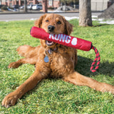 KONG Signature Stick with Rope - 2-in-1 Squeaky Tug & Fetch Toy for Dogs