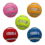 KONG Sport Softies Ball – soft plush, bouncy dog fetch ball with sherpa fleece, gentle on teeth and gums, no squeaker