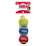 KONG Sport Softies Balls 3 Pack – soft plush, bouncy dog fetch ball with sherpa fleece, gentle on teeth and gums, no squeaker.