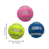 KONG Sport Softies Balls 3 Pack – soft plush, bouncy dog fetch ball with sherpa fleece, gentle on teeth and gums, no squeaker.