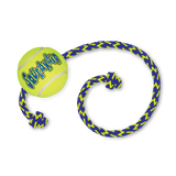 KONG SqueakAir Ball With Rope - Durable, Squeaky Tennis Ball for Dogs