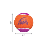 KONG SqueakAir Birthday Balls – Durable squeaky tennis balls for dogs, perfect for fetch and interactive play - Dimensions
