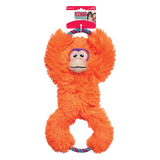 KONG Tuggz Monkey – Large Plush Dog Toy with Rope Ends, Squeakers & Crinkle Arms