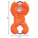 KONG Tuggz Monkey – Large Plush Dog Toy with Rope Ends, Squeakers & Crinkle Arms