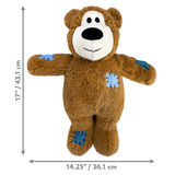 KONG Wild Knots Bear Jumbo XL (Assorted Characters) - Squeaky Plush Cuddle Toy for Dogs