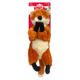 KONG Wild Low Stuff Fox Dog Toy – Soft plush with realistic floppy body, squeaker, and minimal stuffing, perfect for hunting and cuddling.