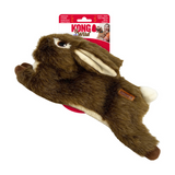 KONG Wild Low Stuff Rabbit Dog Toy – Soft plush with realistic floppy body, squeaker, and minimal stuffing, perfect for hunting and cuddling.